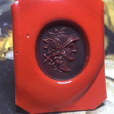 ceralacca da anello sigillo con stemma araldico (heraldic crest)