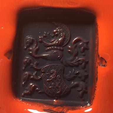 ceralacca da anello sigillo con stemma araldico (heraldic crest)