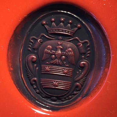 ceralacca da anello sigillo con stemma araldico (heraldic crest)