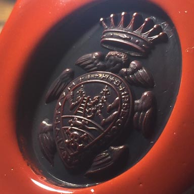 ceralacca da anello sigillo con stemma araldico (heraldic crest)