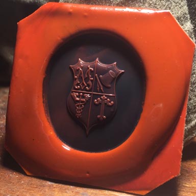 ceralacca da anello sigillo con stemma araldico (heraldic crest)