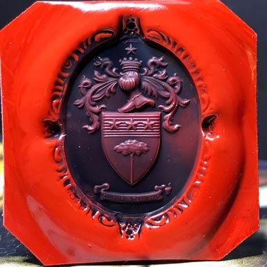 ceralacca da anello sigillo con stemma araldico (heraldic crest)