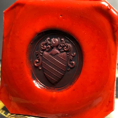 ceralacca da anello sigillo con stemma araldico (heraldic crest)