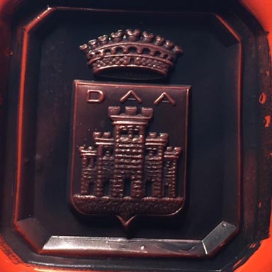 ceralacca da anello sigillo con stemma araldico (heraldic crest)
