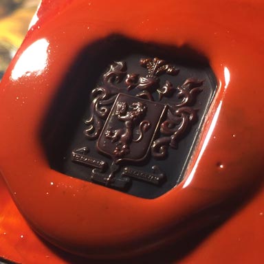 ceralacca da anello sigillo con stemma araldico (heraldic crest)