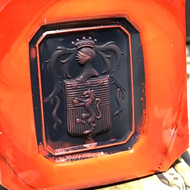 ceralacca da anello sigillo con stemma araldico (heraldic crest)