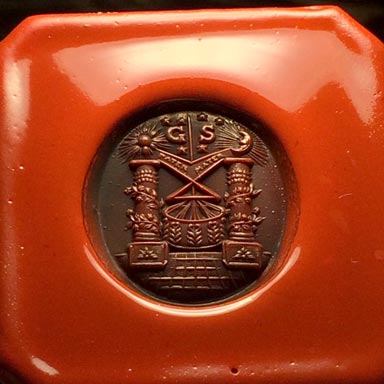 ceralacca da anello sigillo con stemma araldico (heraldic crest)