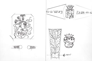 sketch of heraldic crest - disegno stemma araldico
