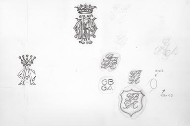 sketch of heraldic crest - disegno stemma araldico