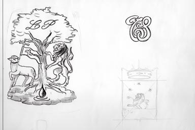 sketch of heraldic crest - disegno stemma araldico