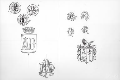 sketch of heraldic crest - disegno stemma araldico