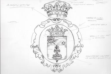 sketch of heraldic crest - disegno stemma araldico