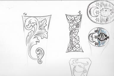 sketch of heraldic crest - disegno stemma araldico