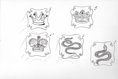 sketch of heraldic crest - disegno stemma araldico