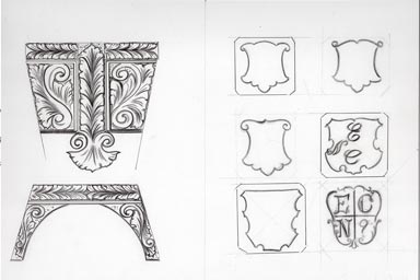 sketch of heraldic crest - disegno stemma araldico