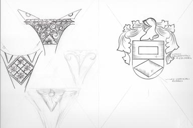 sketch of heraldic crest - disegno stemma araldico