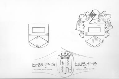 sketch of heraldic crest - disegno stemma araldico