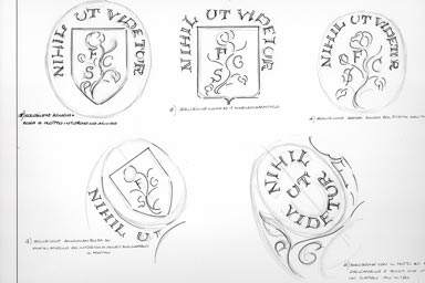 sketch of heraldic crest - disegno stemma araldico