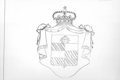 sketch of heraldic crest - disegno stemma araldico