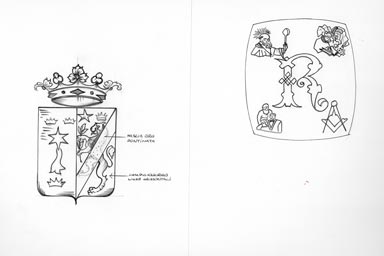 sketch of heraldic crest - disegno stemma araldico