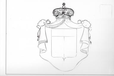 sketch of heraldic crest - disegno stemma araldico
