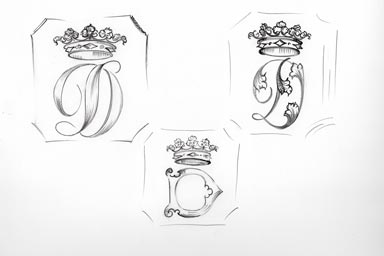 sketch of heraldic crest - disegno stemma araldico