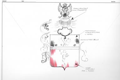 sketch of heraldic crest - disegno stemma araldico