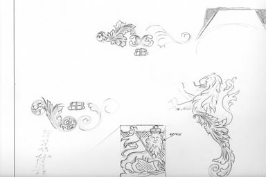 sketch of heraldic crest - disegno stemma araldico