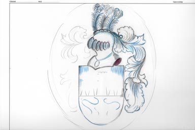 sketch of heraldic crest - disegno stemma araldico