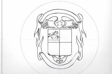 sketch of heraldic crest - disegno stemma araldico