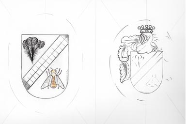 sketch of heraldic crest - disegno stemma araldico