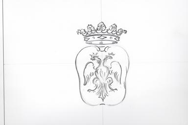 sketch of heraldic crest - disegno stemma araldico