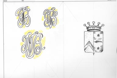 sketch of heraldic crest - disegno stemma araldico