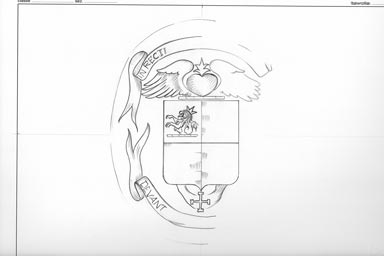 sketch of heraldic crest - disegno stemma araldico
