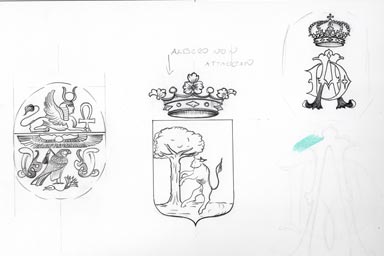 sketch of heraldic crest - disegno stemma araldico