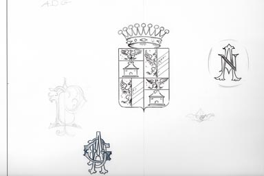 sketch of heraldic crest - disegno stemma araldico