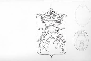 sketch of heraldic crest - disegno stemma araldico