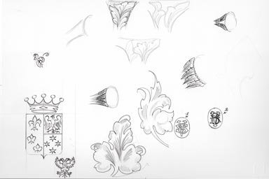 sketch of heraldic crest - disegno stemma araldico