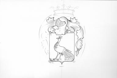 sketch of heraldic crest - disegno stemma araldico