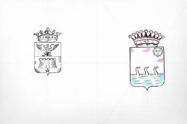 sketch of heraldic crest - disegno stemma araldico