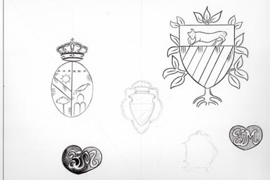sketch of heraldic crest - disegno stemma araldico