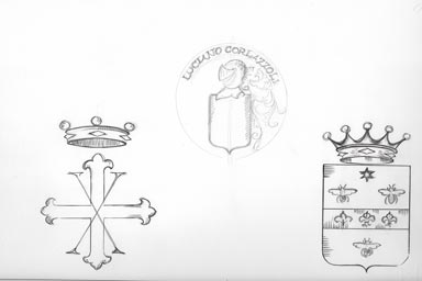 sketch of heraldic crest - disegno stemma araldico